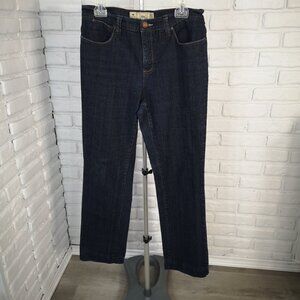 Lois Jeans Ladies Size 32 Dark Wash Straight Fit Zipper & Button Closure Jeans
